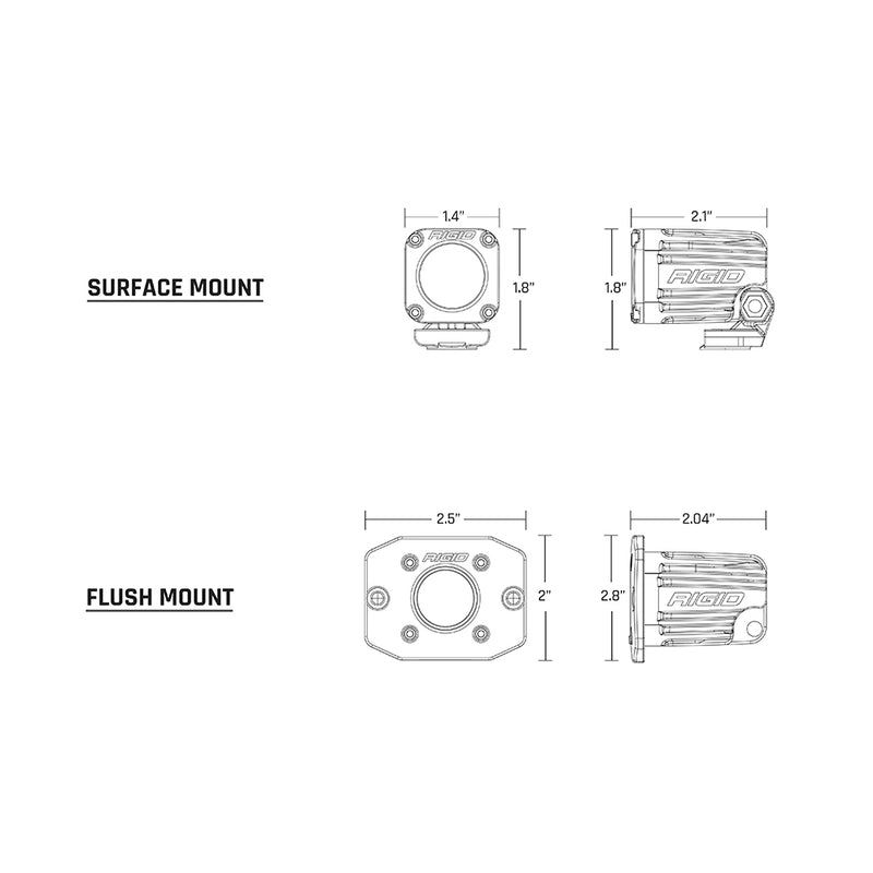 RIGID Industries Ignite Flush Mount Flood - Black [20641] - Mealey Marine