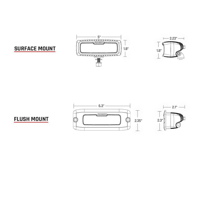 RIGID Industries SR-Q PRO Back Up Light Kit - Surface Mount Diffused - Pair - Black [980023] - Mealey Marine