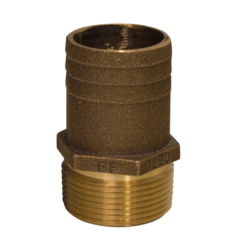 GROCO 1-1/2" NPT x 1-3/4" Bronze Full Flow Pipe to Hose Straight Fitting [FF-1500] - Mealey Marine