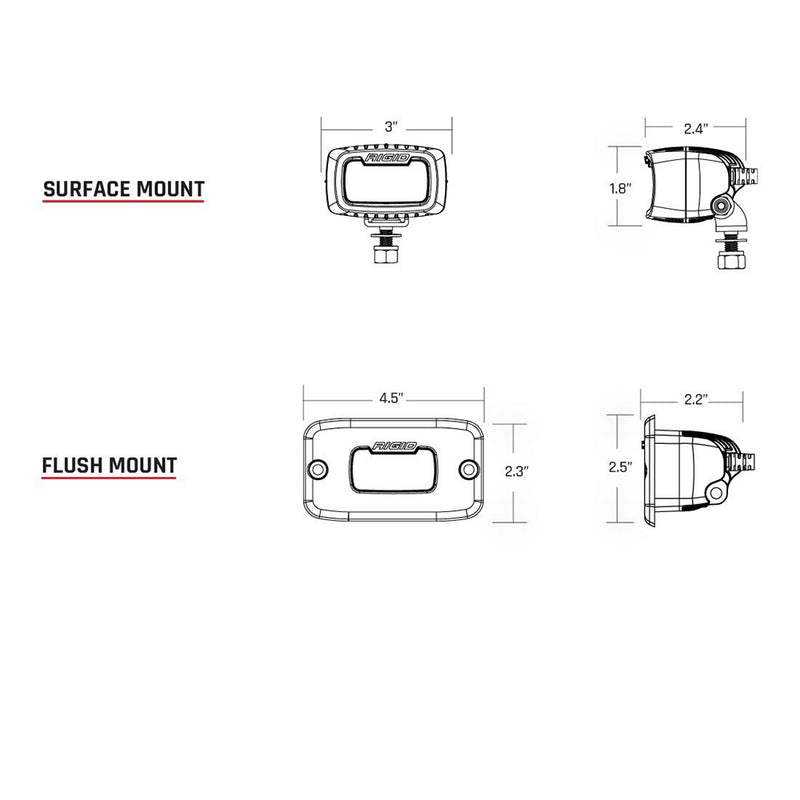 RIGID Industries SR-M Series PRO Diffused Backup Kit - Black [980013] - Mealey Marine