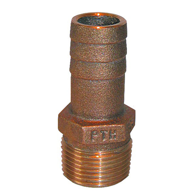 GROCO 1" NPT x 1" ID Bronze Pipe to Hose Straight Fitting [PTH-1000] - Mealey Marine