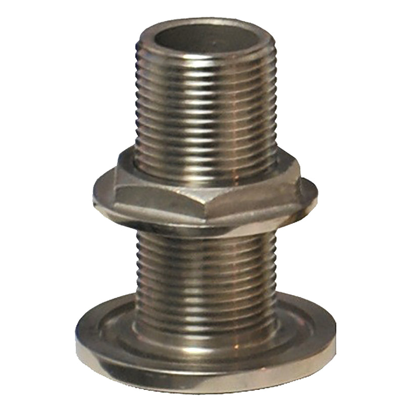 GROCO 1-1/2" NPS NPT Combo Stainless Steel Thru-Hull Fitting w/Nut [TH-1500-WS] - Mealey Marine