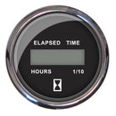 Faria 2" Hourmeter 10,000 Hours Digital, 12-32VDC - Chesapeake Black w/Stainless Steel Bezel [13715] - Mealey Marine