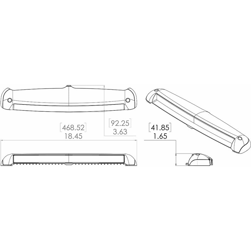 Lumitec Razor 18" Light Bar -Flood - White [101586] - Mealey Marine