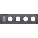 Blue Sea Water Resistant USB Accessory Panel - 15A Circuit Breaker, 4x Blank Apertures [4369] - Mealey Marine