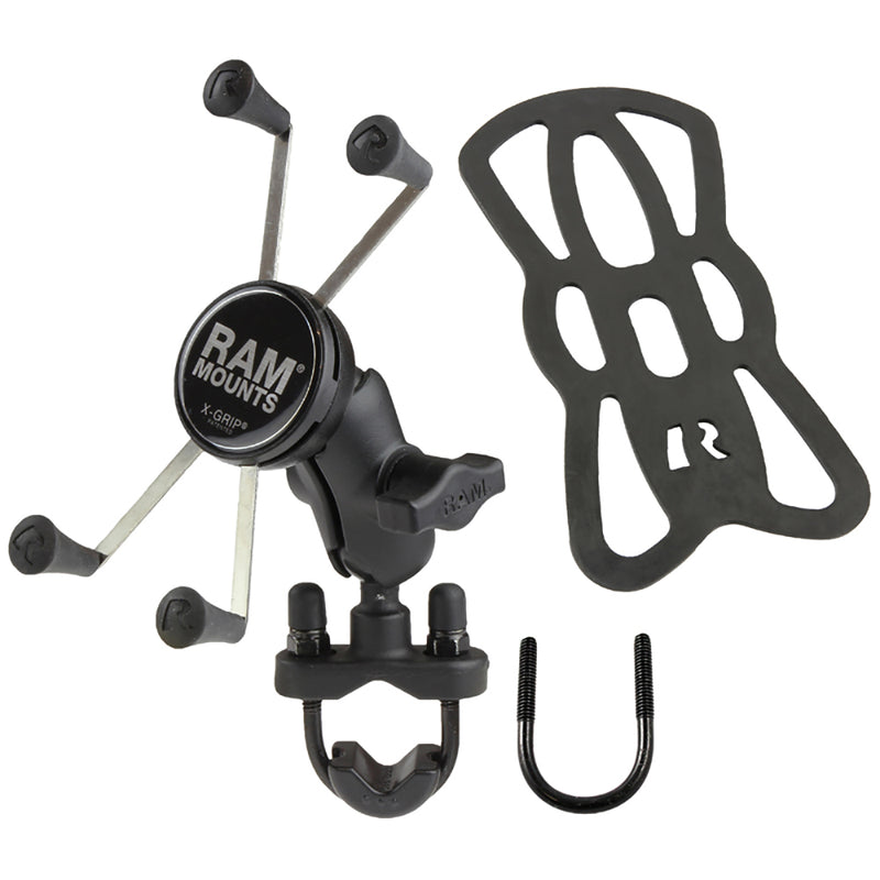 RAM Mount X-Grip Large Phone Mount w/Handlebar U-Bolt Base [RAM-B-149Z-A-UN10U] - Mealey Marine