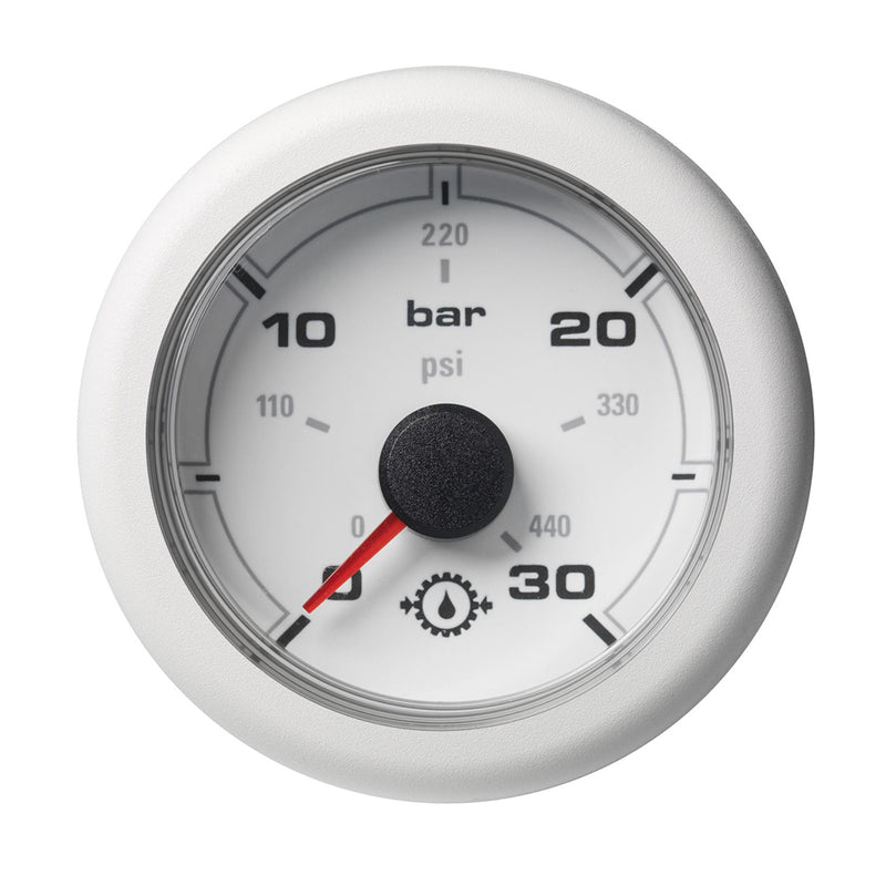 Veratron 52MM (2-1/16") OceanLink Transmission Oil Pressure Gauge - 30 Bar/440 PSI - White Dial  Bezel [A2C1066050001] - Mealey Marine