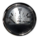 Faria 2" Oil Pressure Gauge (80 PSI) - Spun Silver [16002] - Mealey Marine