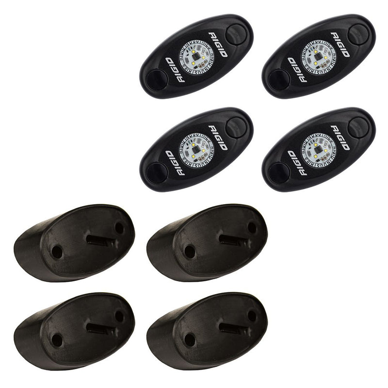 RIGID Industries A-Series Rock Light Kit - 4 Cool White Lights - Black [400203] - Mealey Marine