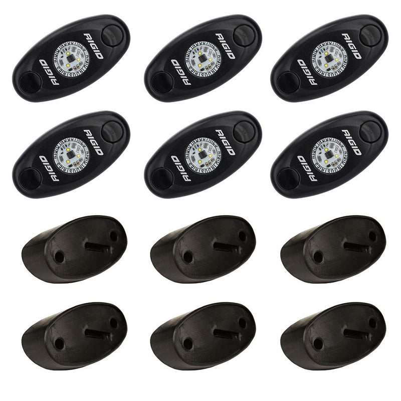 RIGID Industries A-Series Rock Light Kit - 6 Blue Lights - Black [400283] - Mealey Marine