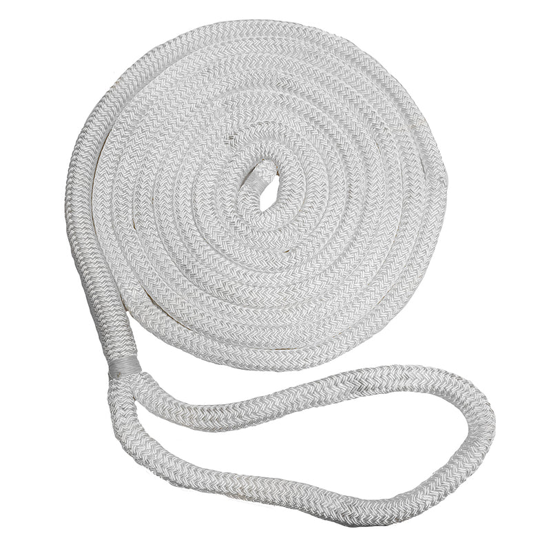 New England Ropes 1/2" x 35 Nylon Double Braid Dock Line - White [C5050-16-00035] - Mealey Marine