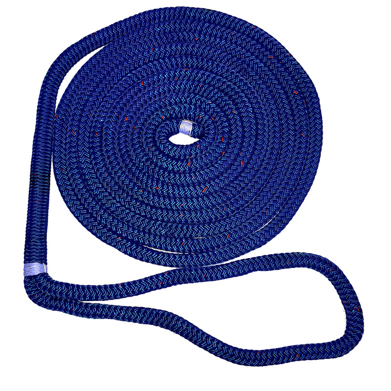 New England Ropes 3/4" X 35 Nylon Double Braid Dock Line - Blue w/Tracer [C5053-24-00035] - Mealey Marine