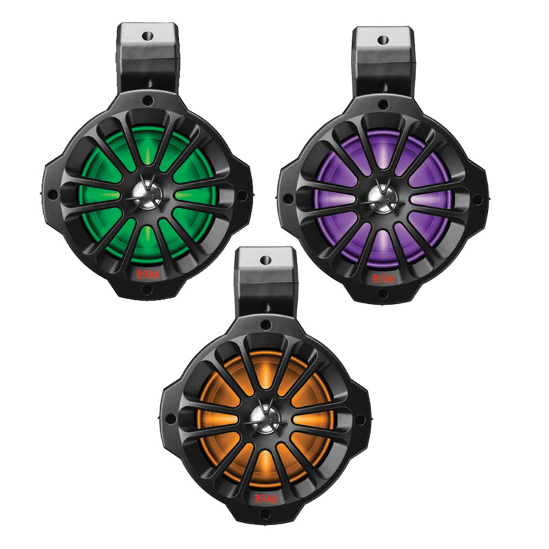 Boss Audio 6.5" Amplified Wake Tower Multi-Color Illuminated Speakers - Black [B62RGB] - Mealey Marine