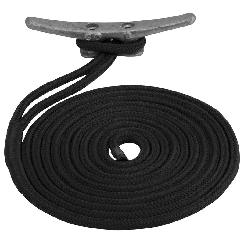 Sea-Dog Double Braided Nylon Dock Line - 3/8" x 50 - Black [302110050BK-1]