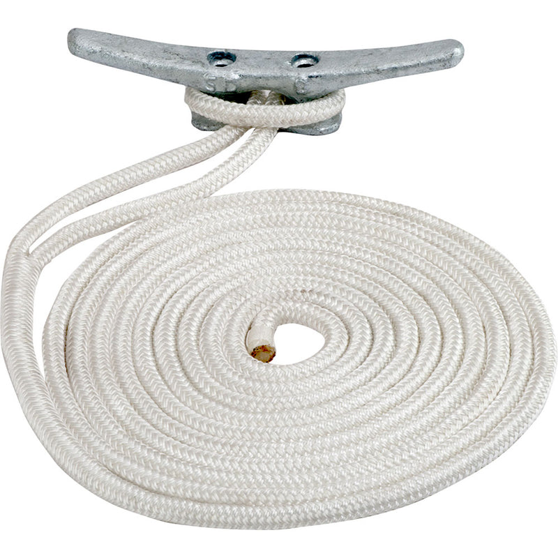 Sea-Dog Double Braided Nylon Dock Line - 1/2" x 30 - White [302112030WH-1]