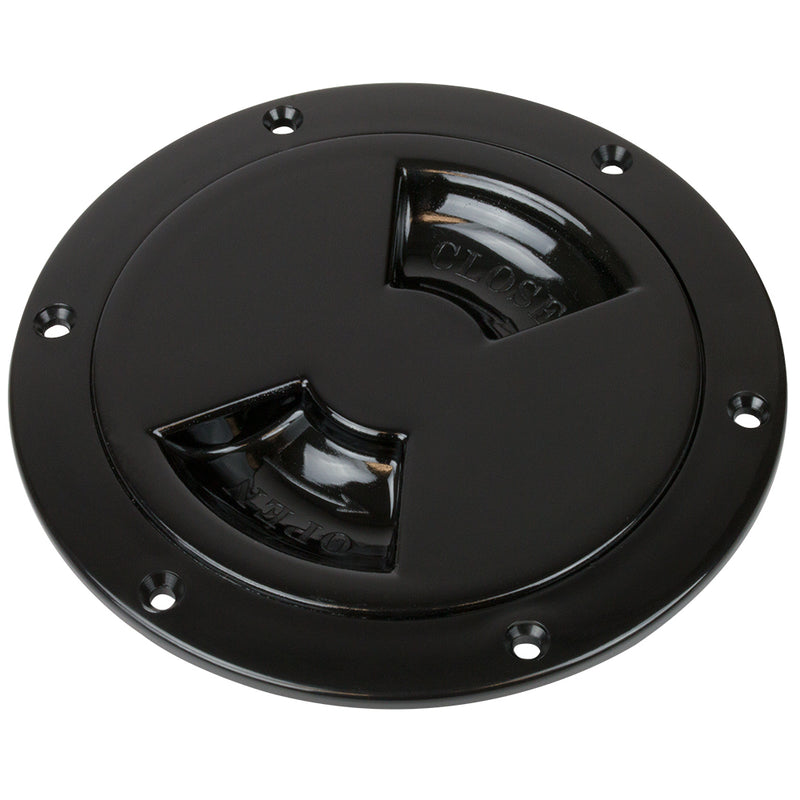 Sea-Dog Smooth Quarter Turn Deck Plate - Black - 5" [336155-1] - Mealey Marine