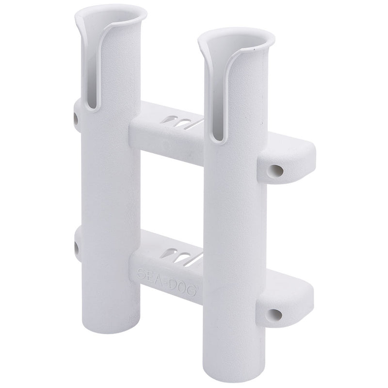 Sea-Dog Two Pole Side Mount Rod Storage Rack - White [325028-1] - Mealey Marine