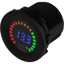 Sea-Dog Round Voltage Meter DC - 5V-15V w/Rainbow Dial [421617-1] - Mealey Marine