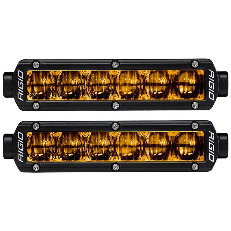 RIGID Industries 6" SR-Series SAE Compliant Fog Light - Black w/Yellow Light [906704] - Mealey Marine