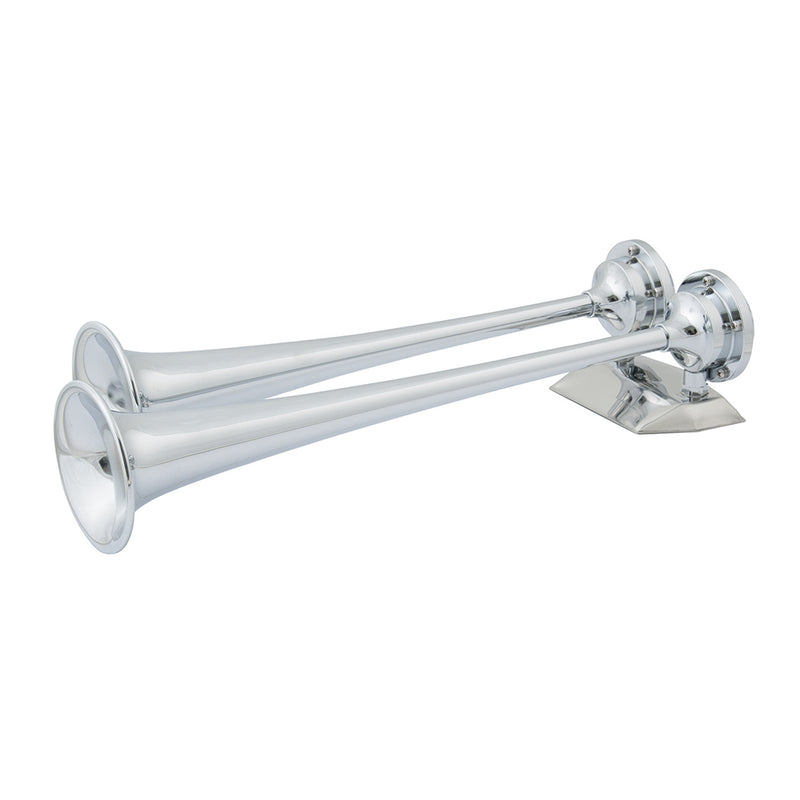 Marinco 12V Chrome Plated Dual Trumpet Air Horn [10106] - Mealey Marine