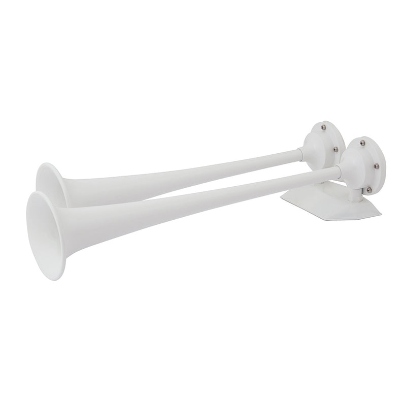 Marinco 12V White Epoxy Coated Dual Trumpet Air Horn [10122] - Mealey Marine