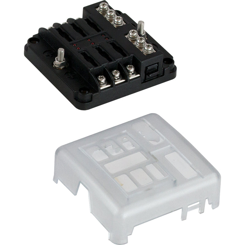 Sea-Dog Blade Style LED Indicator Fuse Block w/Negative Bus Bar - 6 Circuit [445185-1] - Mealey Marine