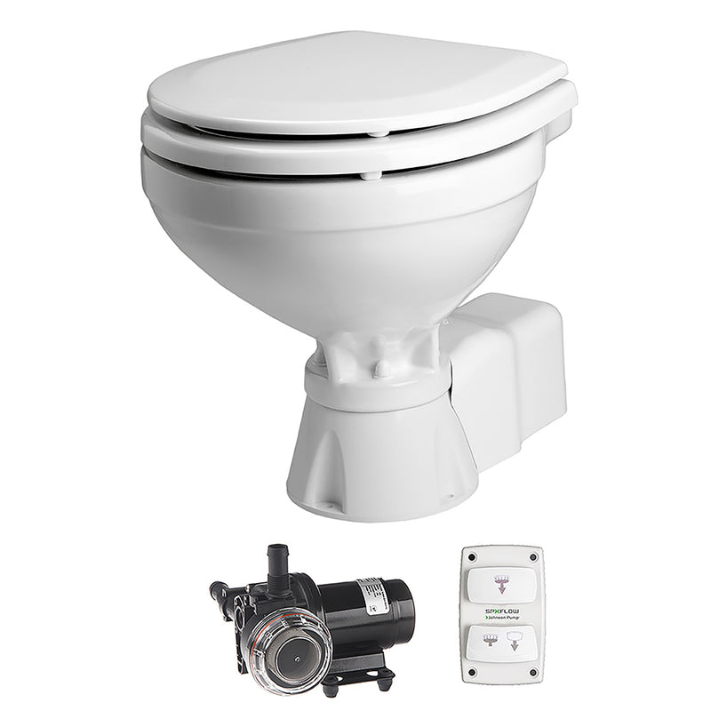 Johnson Pump AquaT Toilet Silent Electric Compact - 12V w/Pump [80-47231-01] - Mealey Marine