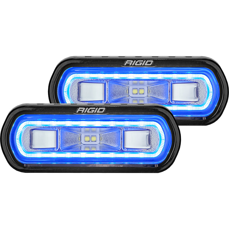 RIGID Industries SR-L Series Surface Mount Spreader Light - Black Housing - Blue Halo [53121] - Mealey Marine