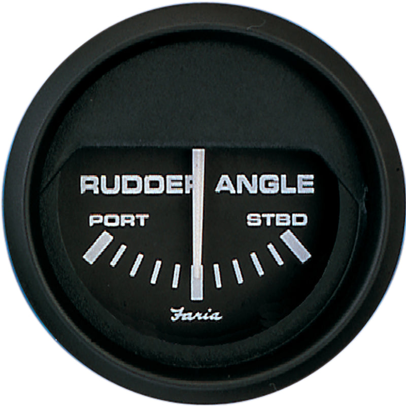 Faria Euro Black 2" Rudder Angle Indicator [12833] - Mealey Marine