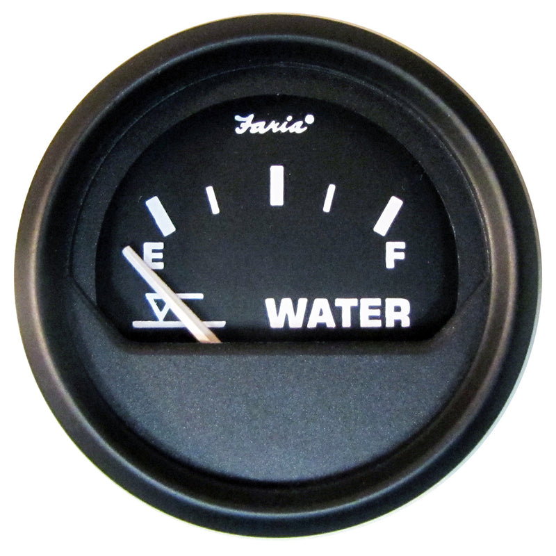 Faria Euro Black 2" Tank Level Gauge - Potable Water [12830] - Mealey Marine