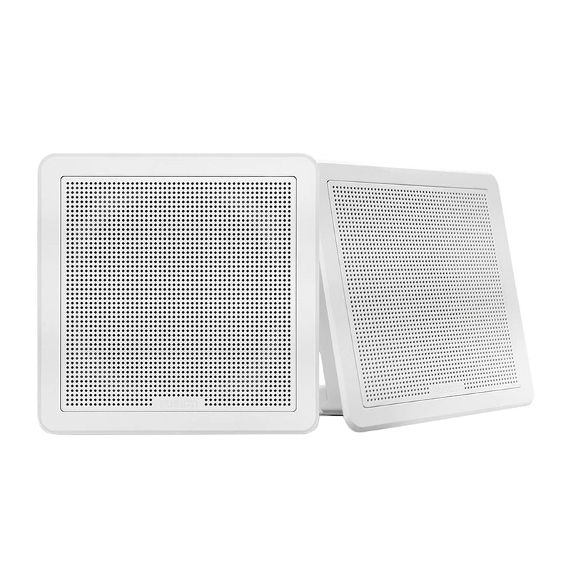 FUSION FM-65SW FM Series 6.5" 120 Flush Mount Square Marine Speakers - White Grill - 120W [010-02299-10] - Mealey Marine