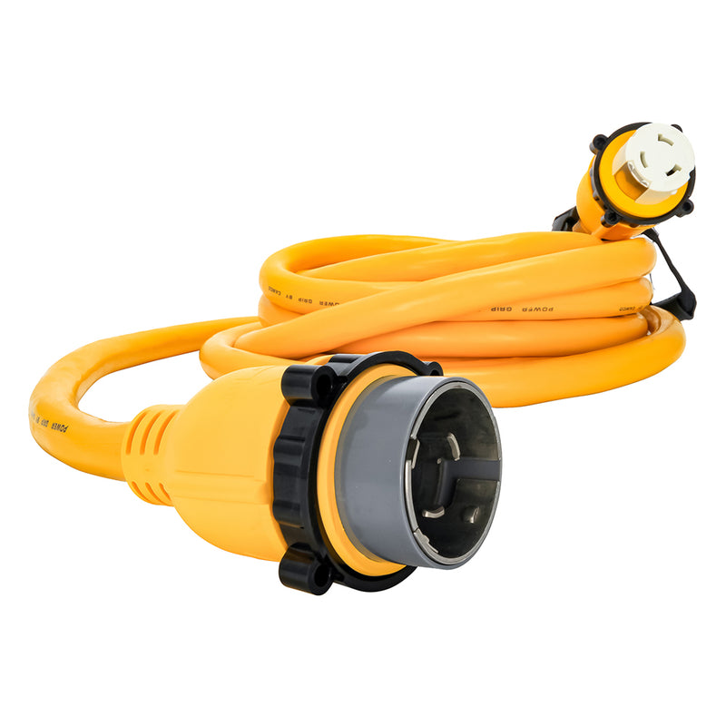 Camco 50 Amp Power Grip Marine Extension Cord - 25 M-Locking/F-Locking Adapter [55621] - Mealey Marine