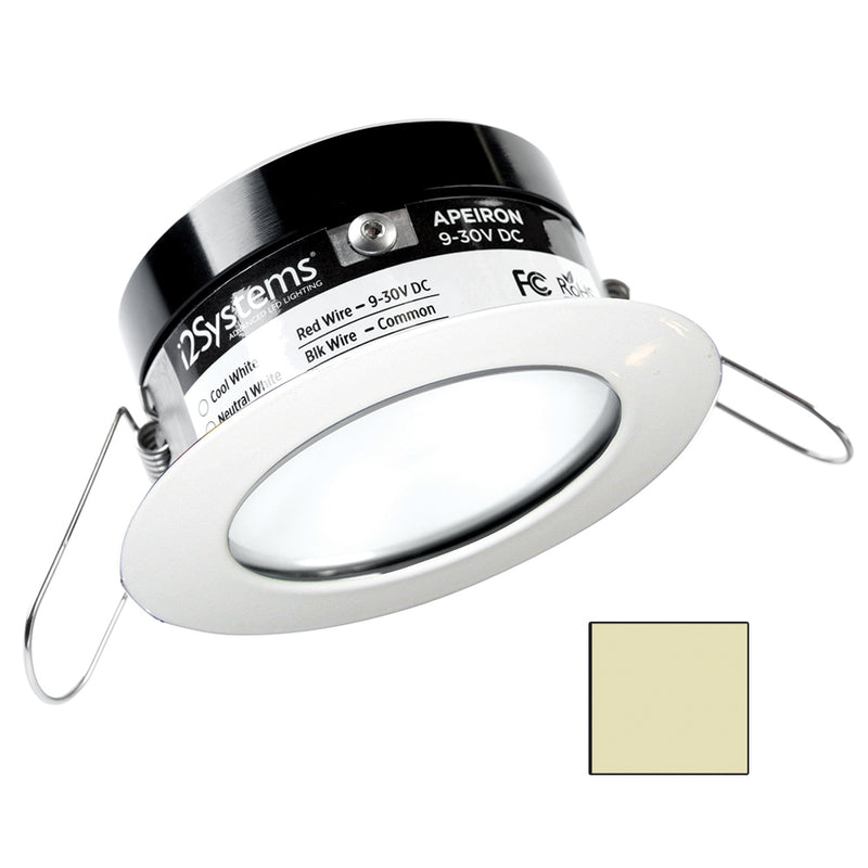 i2Systems Apeiron PRO A503 - 3W Spring Mount Light - Round - Warm White - White Finish [A503-31CBBR] - Mealey Marine