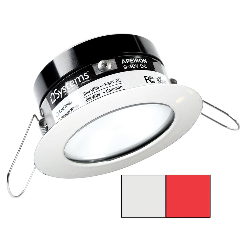 i2Systems Apeiron PRO A503 - 3W Spring Mount Light - Round - Cool White  Red - White Finish [A503-31AAG-H] - Mealey Marine