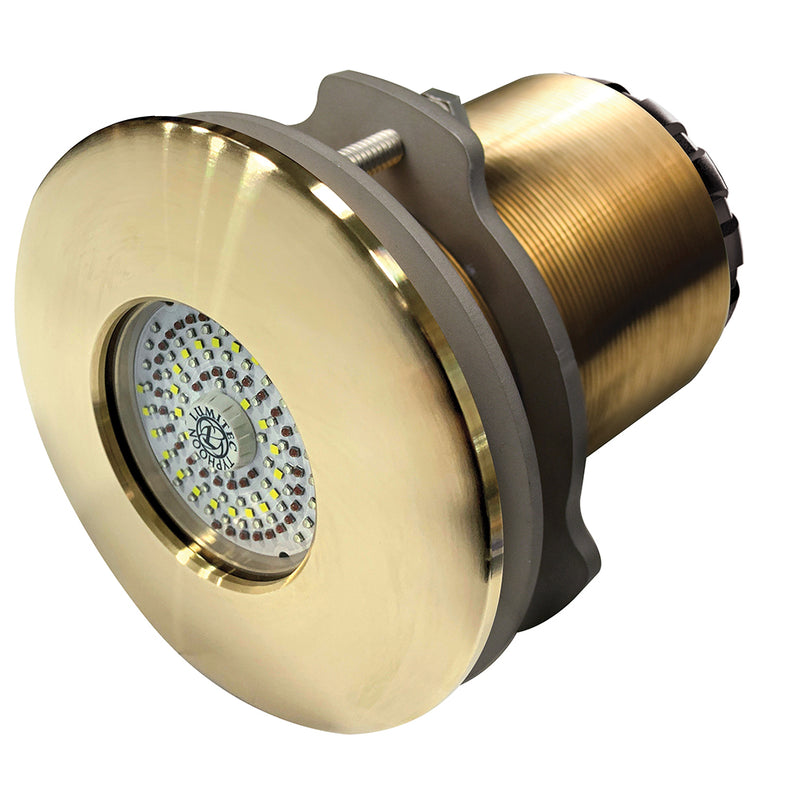 Lumitec SeaBlaze Typhoon Underwater Light - Bronze Thru-Hull - White/Blue - Flush Mount [101450] - Mealey Marine