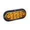 Wesbar LED Waterproof 6" Oval Surface Flange Mount Tail Light - Amber w/Black Flange Base [40-767758] - Mealey Marine