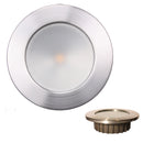 Lunasea ZERO EMI Recessed 3.5 LED Light - Warm White, Red w/Brushed Stainless Steel Bezel - 12VDC [LLB-46WR-0A-BN] - Mealey Marine