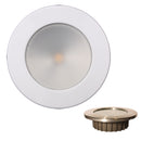 Lunasea ZERO EMI Recessed 3.5 LED Light - Warm White, Blue w/White Stainless Steel Bezel - 12VDC [LLB-46WB-0A-WH] - Mealey Marine