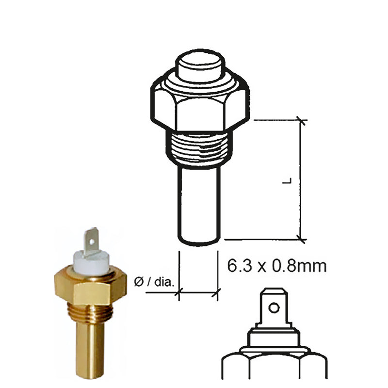 Veratron Coolant Temperature Sensor - 40C to 120C - M14 x 1.5 Thread [323-801-001-006N] - Mealey Marine