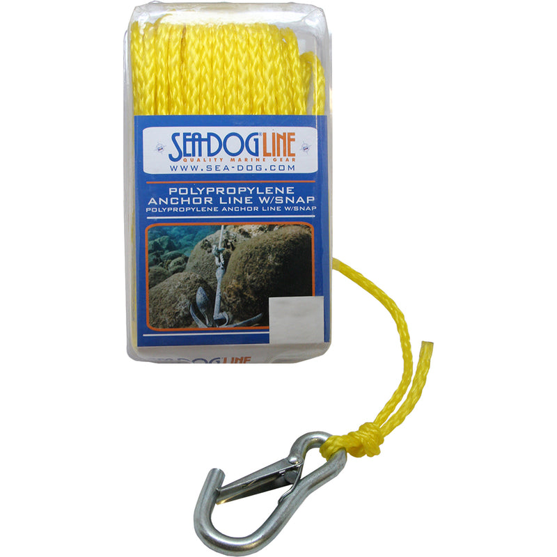 Sea-Dog Poly Pro Anchor Line w/Snap - 1/4" x 50 - Yellow [304206050YW-1] - Mealey Marine