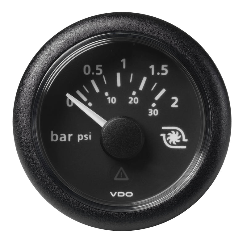 Veratron 52MM (2-1/16") ViewLine Boost Pressure Gauge 2 Bar/30 PSI - Black Dial  Round Bezel [A2C59514149] - Mealey Marine