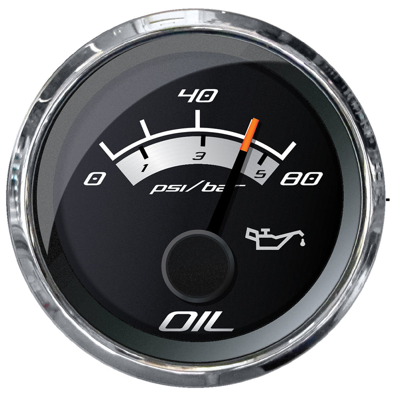 Faria Platinum 2" Oil Pressure Gauge - 80 PSI [22024] - Mealey Marine