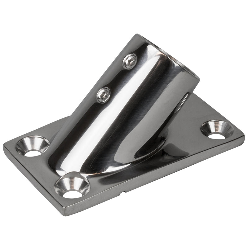 Sea-Dog Rail Base Fitting Rectangular Base 45 316 Stainless Steel - 3-1/4" x 1-7/8" - 1" OD [281451-1] - Mealey Marine