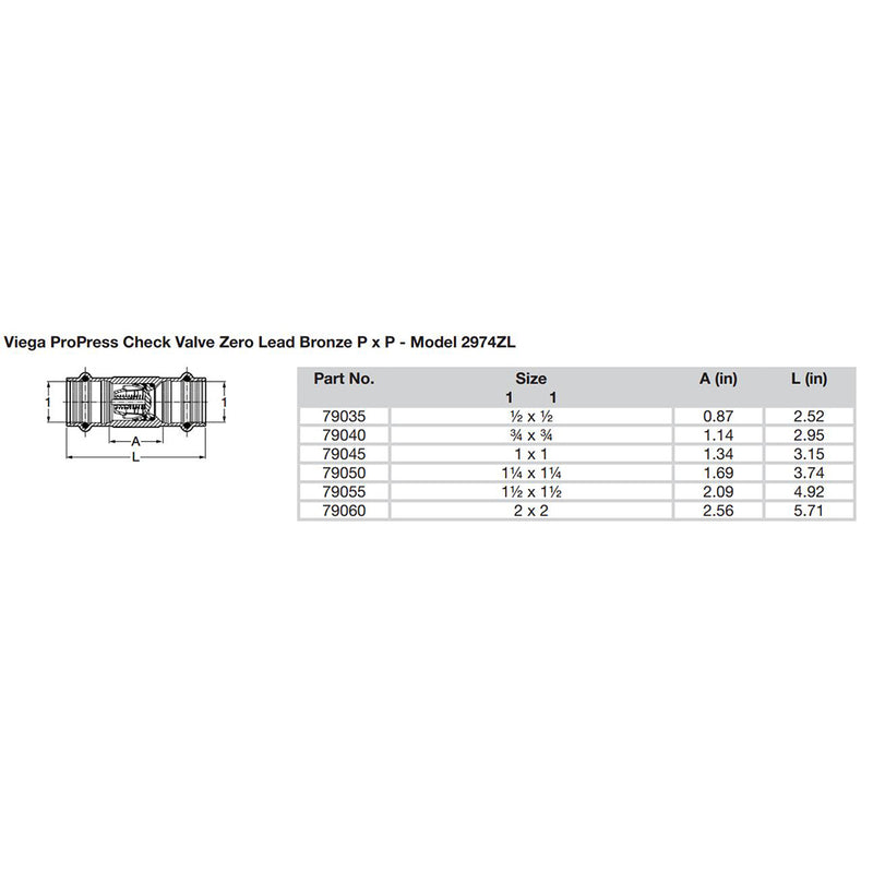 Viega ProPress 3/4" Zero Lead Check Valve - Double Press Connection - Smart Connect Technology [79040] - Mealey Marine