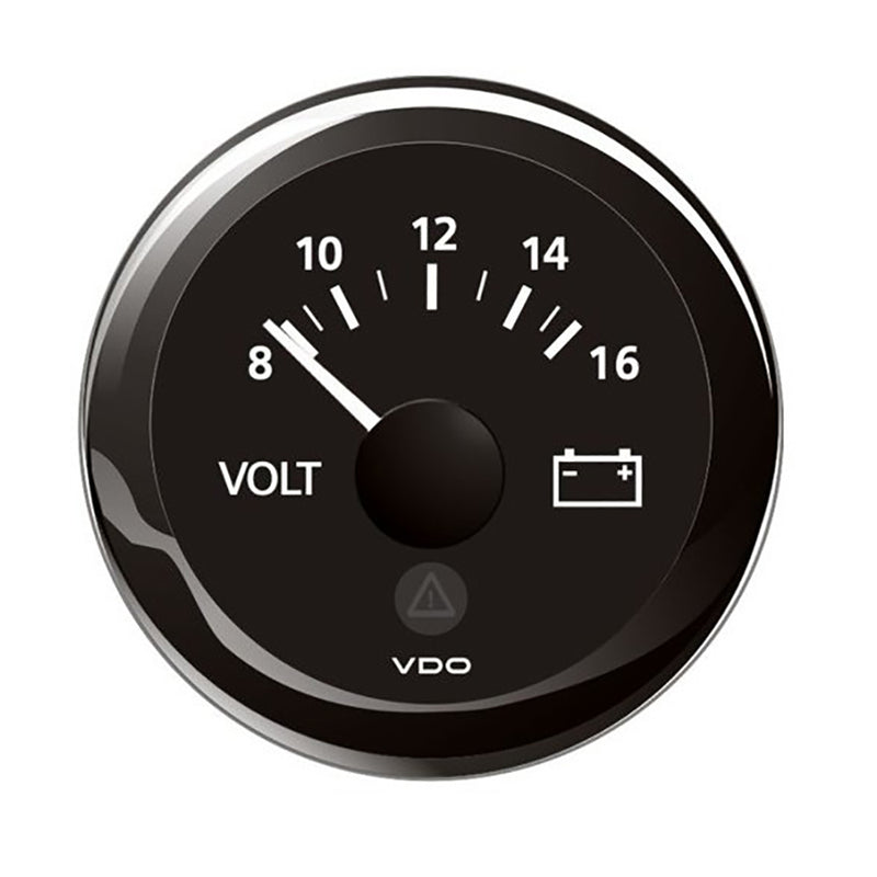 Veratron 52 MM (2-1/16") ViewLine Voltmeter - 8 to16V - Black Dial  Bezel [A2C59512545] - Mealey Marine