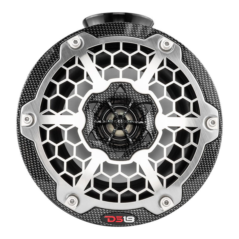 DS18 HYDRO 6.5" Compact Wakeboard Pod Tower Speaker w/RGB LED Lights - 375W - Black Carbon Fiber [CF-PS6]