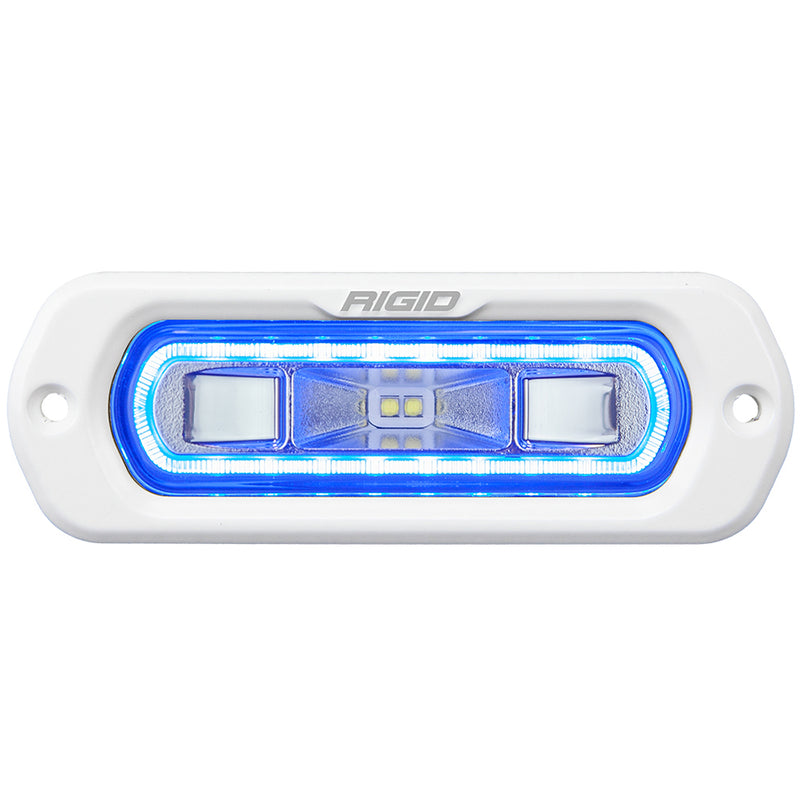 RIGID Industries SR-L Series Marine Spreader Light - White Flush Mount - White Light w/Blue Halo [51201] - Mealey Marine