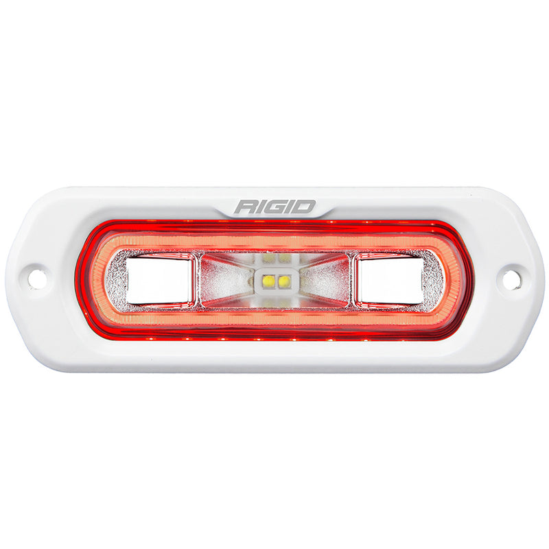 RIGID Industries SR-L Series Marine Spreader Light - White Flush Mount - White Light w/Red Halo [51202] - Mealey Marine