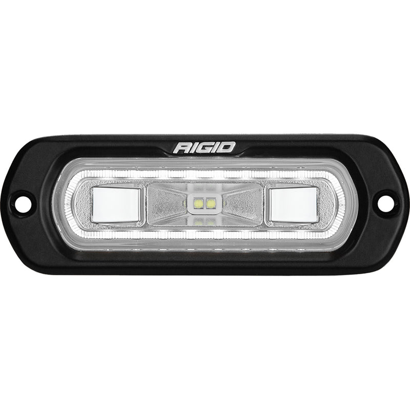 RIGID Industries SR-L Series Marine Spreader Light - Black Flush Mount - White Light w/White Halo [52200] - Mealey Marine