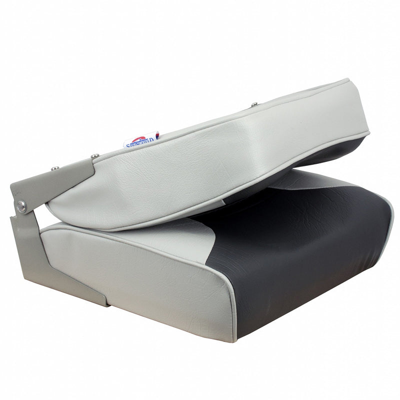 Springfield Economy Multi-Color Folding Seat - Grey/Charcoal [1040653] - Mealey Marine